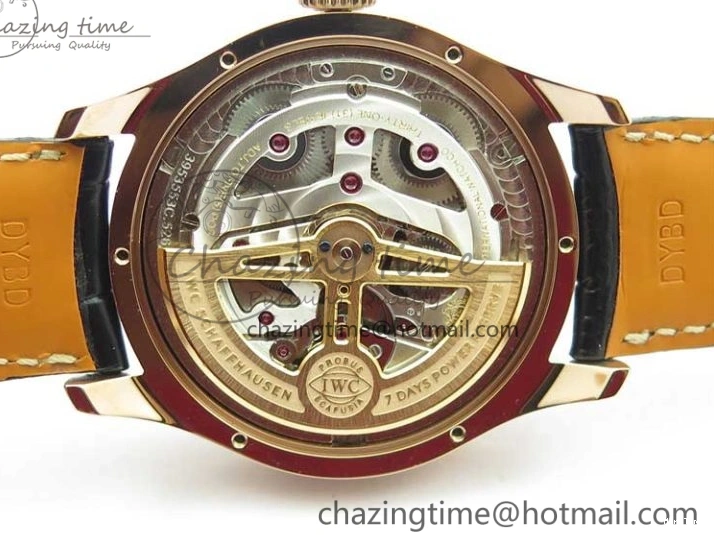 MIROTIME 0129 Elegant Portugieser Perpetual Calendar IW503302 RG V9F 1:1 Best Edition Gray Dial on Black Leather Strap A 7096